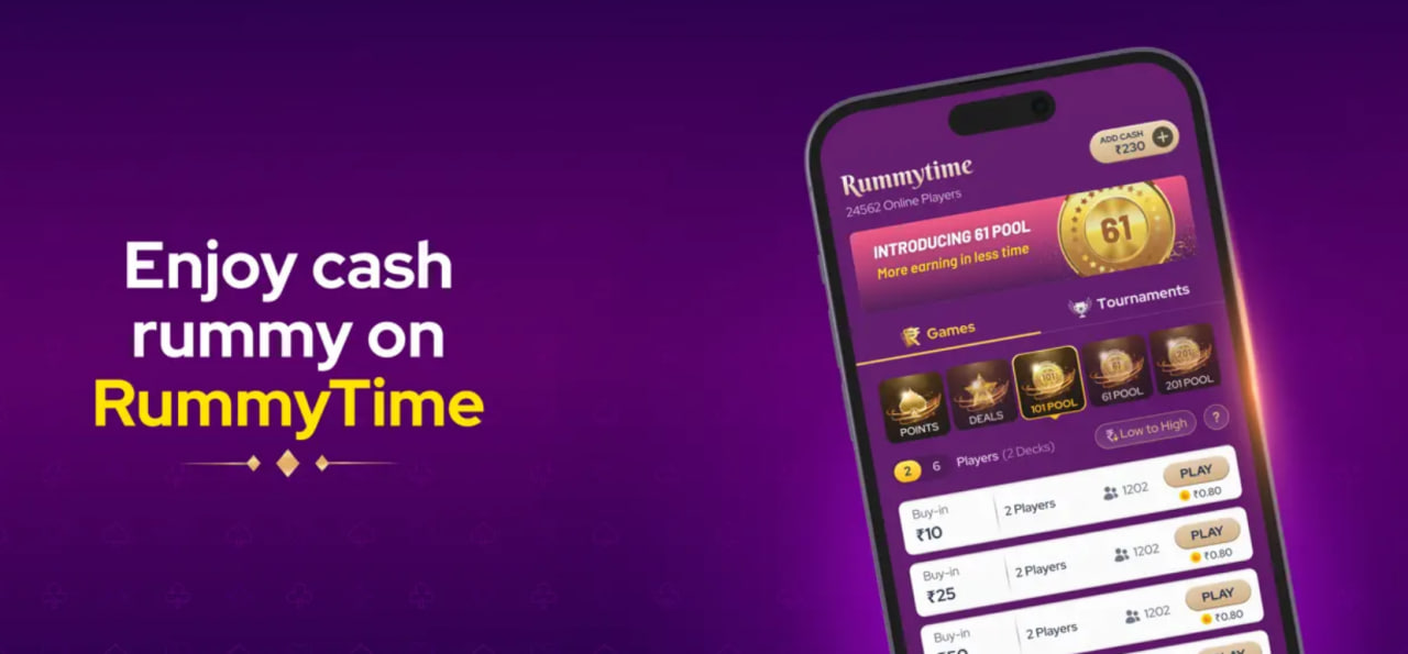 When you play on the RummyTime app, you get the best experience possible real cash rummy game. App’s fluid design makes the gameplay smooth and it has been crafted in a way that it’s easier to understand, operate, and play.